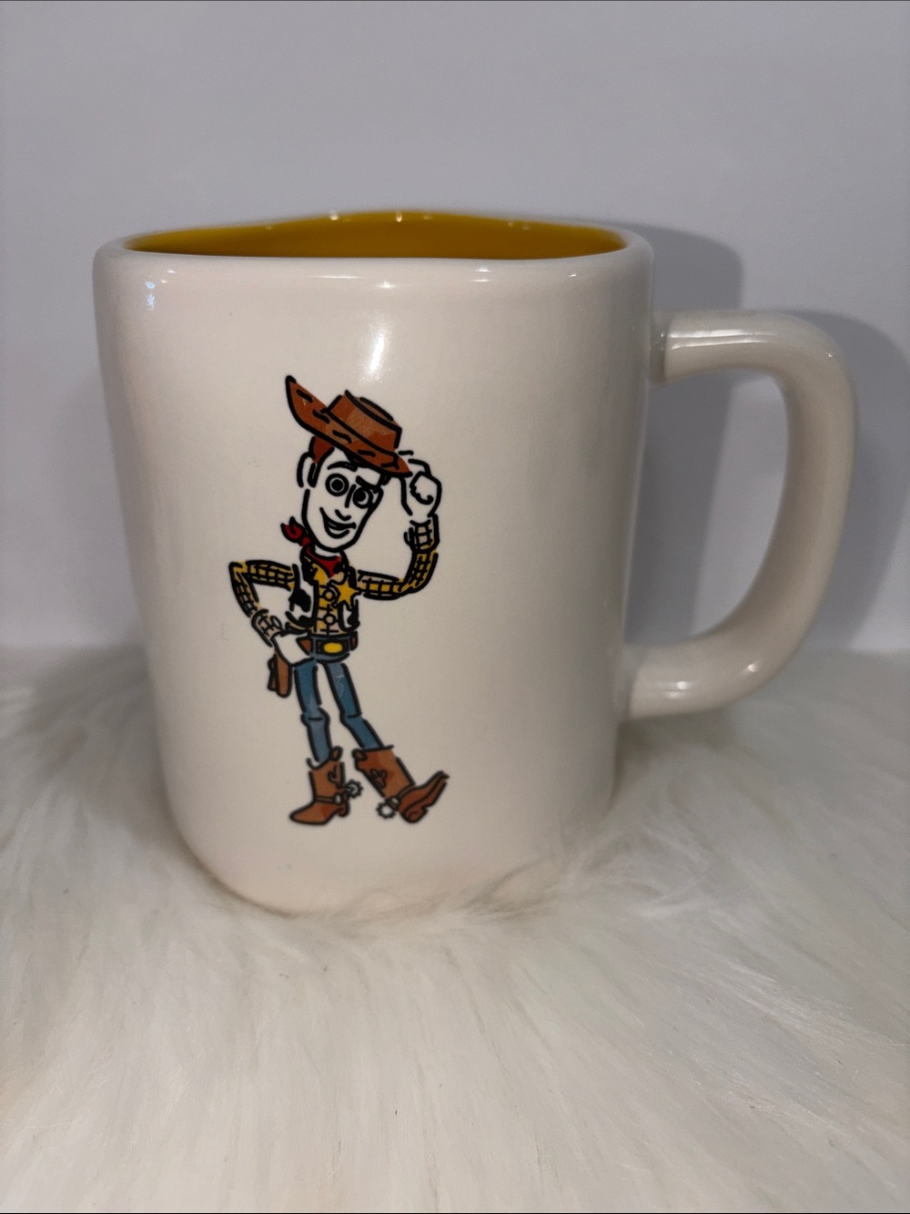 Pixar Woody Ceramic Coffee Mug - Cream with Yellow Interior